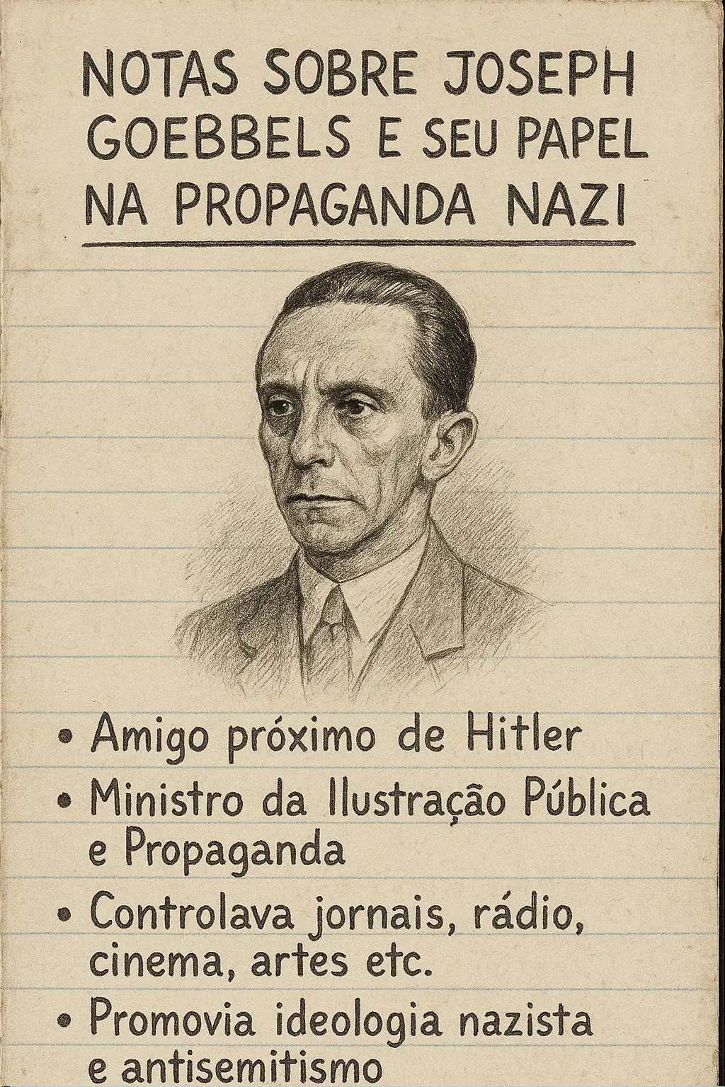 Notas sobre Joseph Goebbels e seu papel na propaganda Nazi